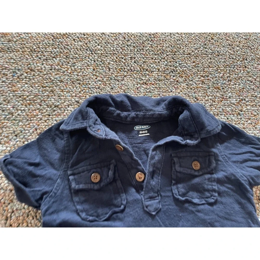 Old Navy Boys Blue Romper 12-18M